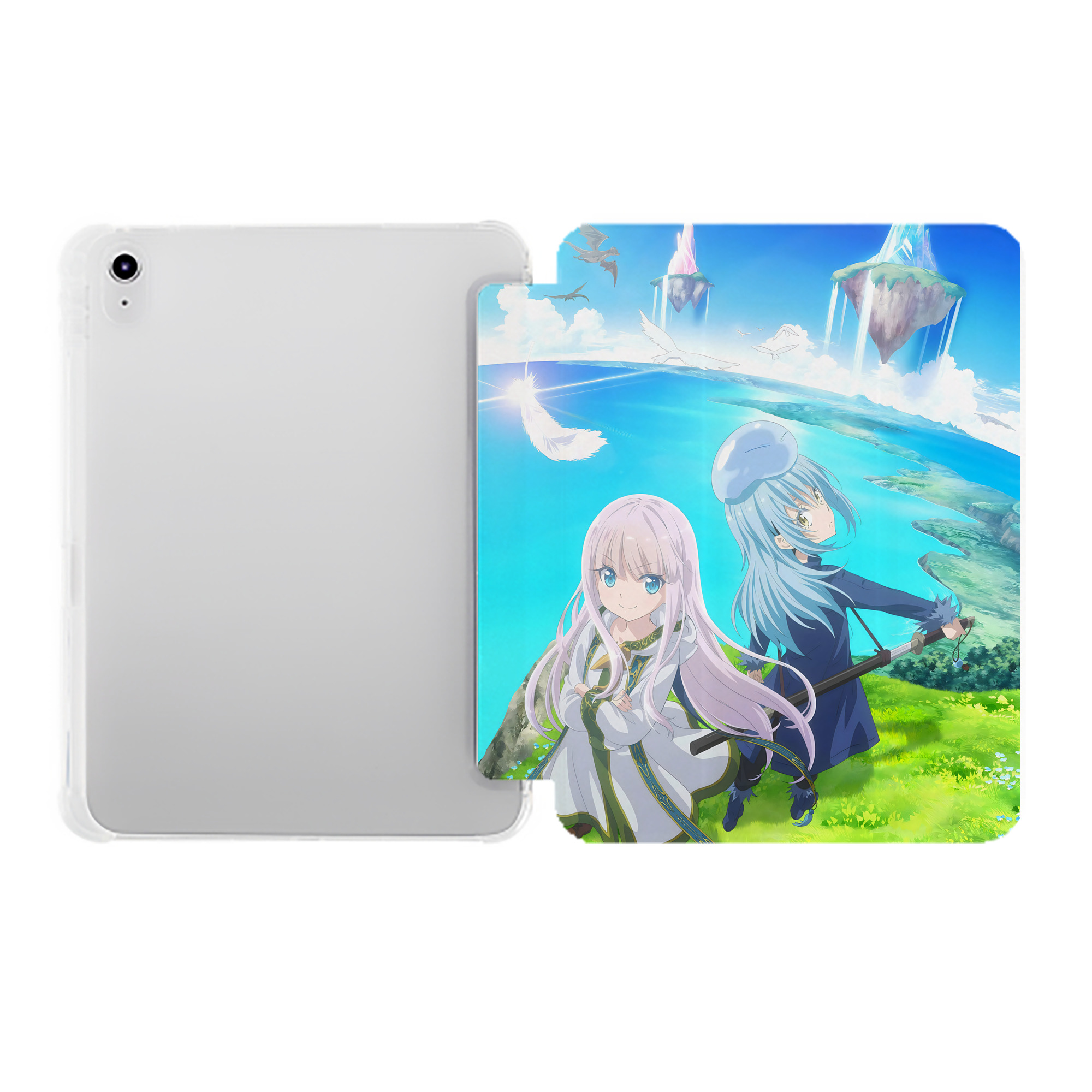 （画像用） 転スラ Regarding Reincarnated to Slime IPad ケース ペン収納付き 三つ折りスタンド PUレザー×シリコン 対応機種9.5/10.5/10.9インチ